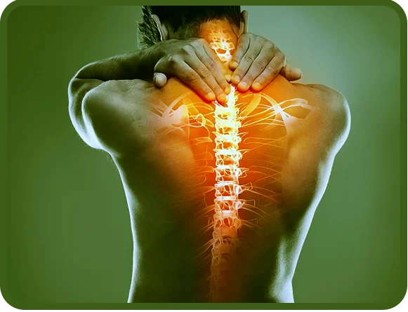 Ilustração de dor na coluna vertebral